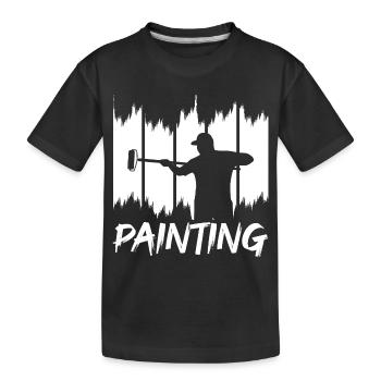 Malen und Lackieren - Kinder Premium Bio T-Shirt - Schwarz - Vorne