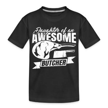 Metzger Tochter - Kinder Premium Bio T-Shirt - Schwarz - Vorne