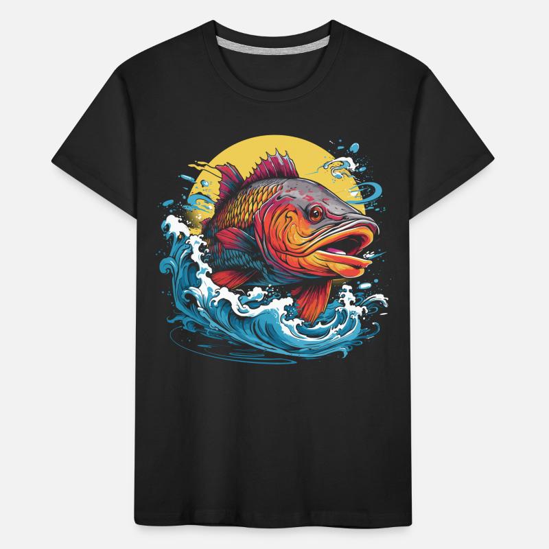 Fischerei Illustration Kinder Premium Bio T-Shirt