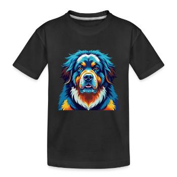 Tibetische Dogge Hunderasse Bunte Karikatur Kawaii - Kinder Premium Bio T-Shirt - Schwarz - Vorne