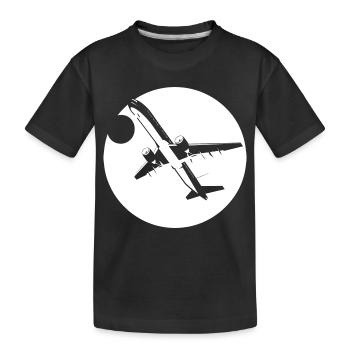 Flieger Zeichnung - Kinder Premium Bio T-Shirt - Schwarz - Vorne