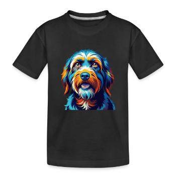 Briquet Griffon Vendéen Chien Race Dessin Animé Kawaii - T-shirt bio Premium Enfant - noir - Devant