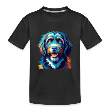 Frisian Water Dog Breed Colorful Cartoon Kawaii - Kids' Premium Organic T-Shirt - black - Front