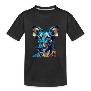 Lurcher Chien Race Coloré Dessin Animé Kawaii - T-shirt bio Premium Enfant - noir - Devant