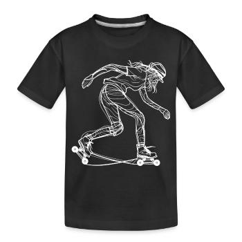 Roller Skate Girl - Kids' Premium Organic T-Shirt - black - Front