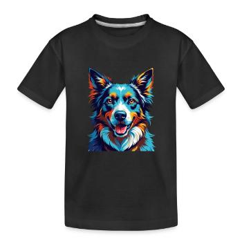 Chien de berger des Carpates Race Dessin animé Kawaii - T-shirt bio Premium Enfant - noir - Devant