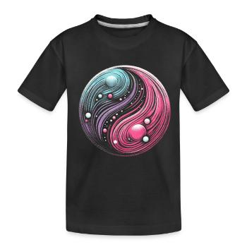 Kosmisches Yin Yang: Galaktisches Gleichgewicht des Universums - Kinder Premium Bio T-Shirt - Schwarz - Vorne