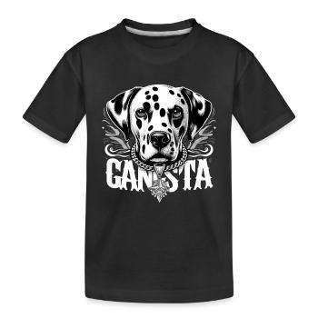 Dalmatiner Gangsta Gangster Hund Geschenk - Kinder Premium Bio T-Shirt - Schwarz - Vorne