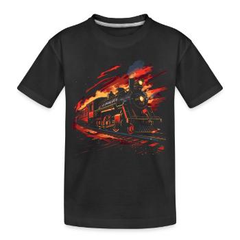 Railway Retro Style - Kids' Premium Organic T-Shirt - black - Front