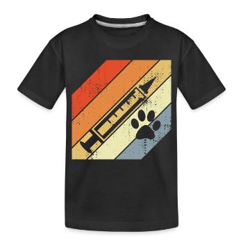 Retro Spritze - Kinder Premium Bio T-Shirt - Schwarz - Vorne