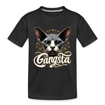 Cornish Rex Gangsta Hip Hop Chat Cadeau - T-shirt bio Premium Enfant - noir - Devant