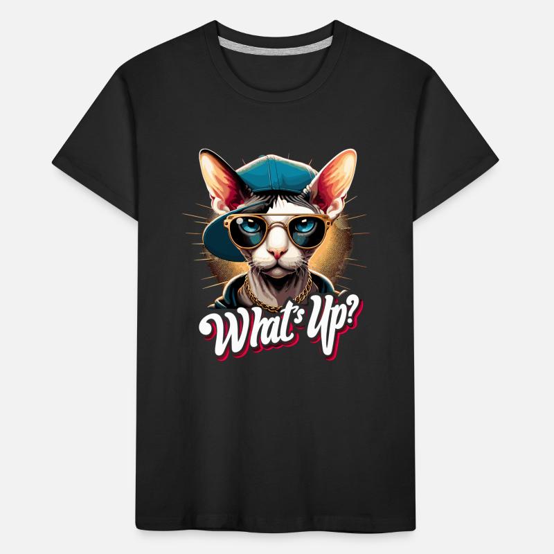 Cornish Rex Was geht ab Katze Geschenk Kinder Premium Bio T-Shirt