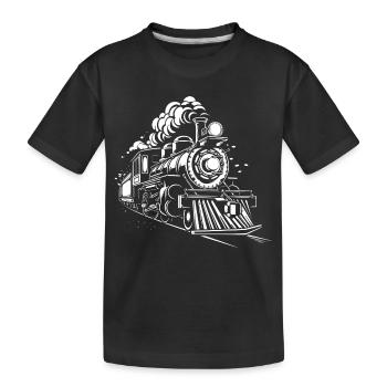 Locomotive à vapeur - T-shirt bio Premium Enfant - noir - Devant
