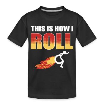 Rollstuhl - Kinder Premium Bio T-Shirt - Schwarz - Vorne