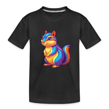 Chipmunk Coloré Kawaii Dessin Animé Personnage Clipart - T-shirt bio Premium Enfant - noir - Devant