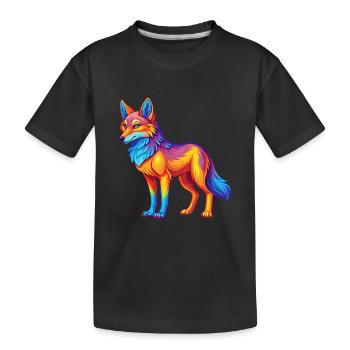 Kojote Bunte Kawaii Cartoon Figur Clipart - Kinder Premium Bio T-Shirt - Schwarz - Vorne