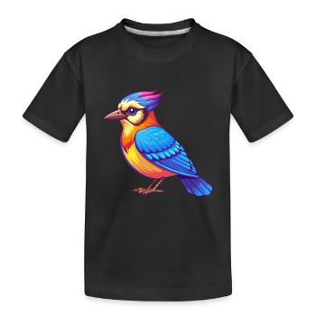 Blue Jay Bunte Kawaii Cartoon Figur Clipart - Kinder Premium Bio T-Shirt - Schwarz - Vorne