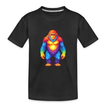Big Foot Colorful Kawaii Cartoon Character Clipart - Kids' Premium Organic T-Shirt - black - Front