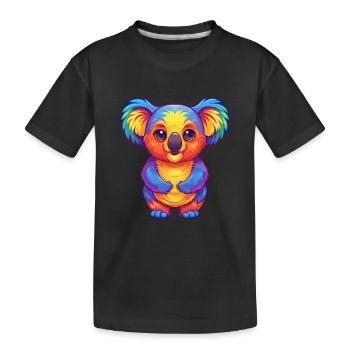 Koala Bunte Kawaii Cartoon Figur Clipart - Kinder Premium Bio T-Shirt - Schwarz - Vorne