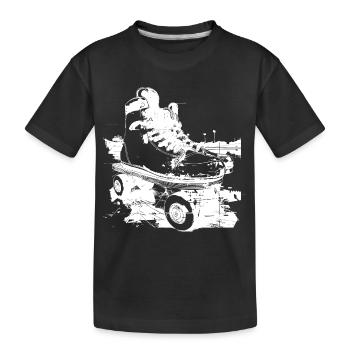 Rollerskates Grafik - Kinder Premium Bio T-Shirt - Schwarz - Vorne
