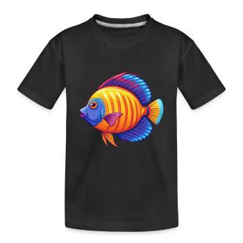 Kaiser Kaiserfisch Bunte Kawaii Cartoon Clipart - Kinder Premium Bio T-Shirt - Schwarz - Vorne