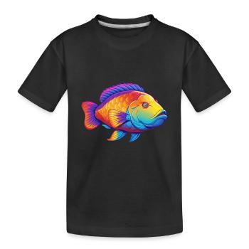 Napoleon Lippfisch Buntes Kawaii Cartoon Meerestier - Kinder Premium Bio T-Shirt - Schwarz - Vorne