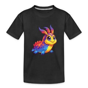 Sea Slug Bunt Kawaii Cartoon Meerestier - Kinder Premium Bio T-Shirt - Schwarz - Vorne