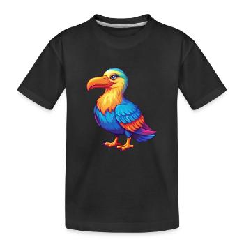 Albatross Colorful Kawaii Cartoon Character Bird - Kids' Premium Organic T-Shirt - black - Front