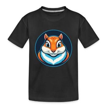 Chipmunk mignon Kawaii dessin animé Animal Animal Logo - T-shirt bio Premium Enfant - noir - Devant