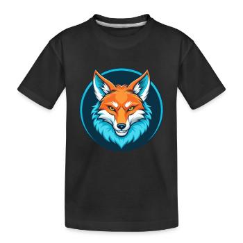 Kojote Niedliche Kawaii Cartoon Clipart Tier Haustier Logo - Kinder Premium Bio T-Shirt - Schwarz - Vorne