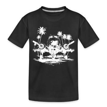 Flugzeug Zeichnung - Kinder Premium Bio T-Shirt - Schwarz - Vorne
