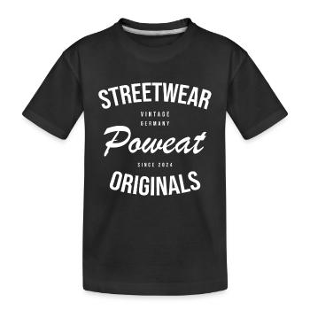Vintage Poweat Streetwear - Kinder Premium Bio T-Shirt - Schwarz - Vorne