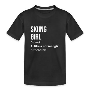 Skiing Skiing Skiing - Kids' Premium Organic T-Shirt - black - Front