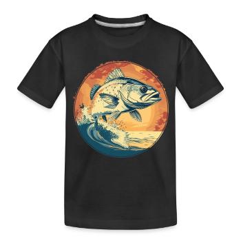 Fish Illustration - Kids' Premium Organic T-Shirt - black - Front