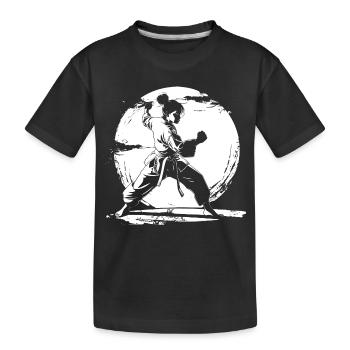 Karate Girl Drawing - Kids' Premium Organic T-Shirt - black - Front