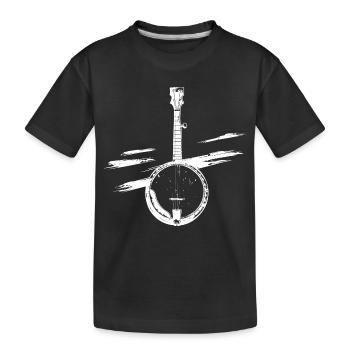 Banjo Sketch - Kids' Premium Organic T-Shirt - black - Front