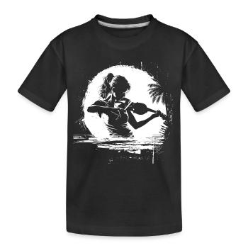 Weiblicher Violinist - Kinder Premium Bio T-Shirt - Schwarz - Vorne