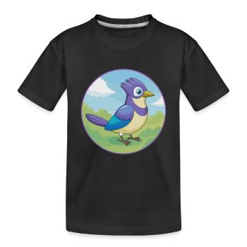 Jay Vogel Niedlich Kawaii Cartoon Clipart Tier Haustier - Kinder Premium Bio T-Shirt - Schwarz - Vorne
