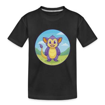 Aye Aye Cute Kawaii Cartoon Clipart Animal Pet - Kids' Premium Organic T-Shirt - black - Front