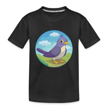 Kuckuck Vogel Niedlich Kawaii Cartoon Clipart Tier Haustier - Kinder Premium Bio T-Shirt - Schwarz - Vorne