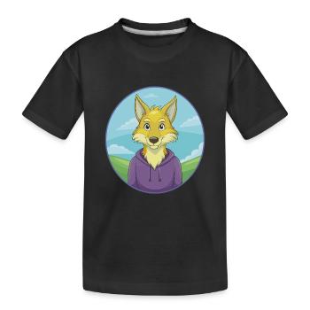Kojote Niedliche Kawaii Cartoon Clipart Tier Haustier - Kinder Premium Bio T-Shirt - Schwarz - Vorne