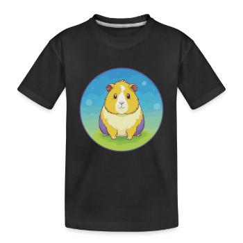 Cochon d’Inde mignon Kawaii dessin animé Clipart Animal de compagnie - T-shirt bio Premium Enfant - noir - Devant