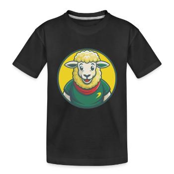 Sheep Cute Kawaii Cartoon Clipart Pet Animal - Kids' Premium Organic T-Shirt - black - Front