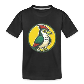 Kuckuck Vogel Niedlich Kawaii Cartoon Clipart Haustier Tier - Kinder Premium Bio T-Shirt - Schwarz - Vorne