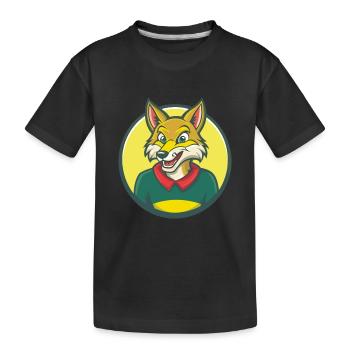 Kojote Niedliche Kawaii Cartoon Clipart Haustier Tier - Kinder Premium Bio T-Shirt - Schwarz - Vorne