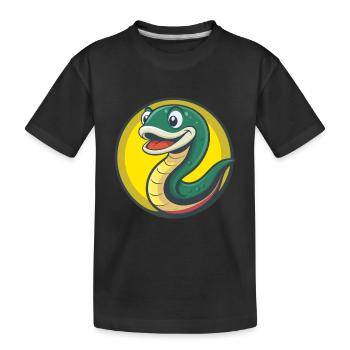 Eel Cute Kawaii Cartoon Clipart Pet Animal - Kids' Premium Organic T-Shirt - black - Front