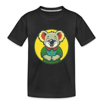 Koala Niedliche Kawaii Cartoon Clipart Haustier Tier - Kinder Premium Bio T-Shirt - Schwarz - Vorne