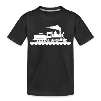 Dessin ferroviaire - T-shirt bio Premium Enfant - noir - Devant