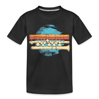 Flute Graphic - Kids' Premium Organic T-Shirt - black - Front
