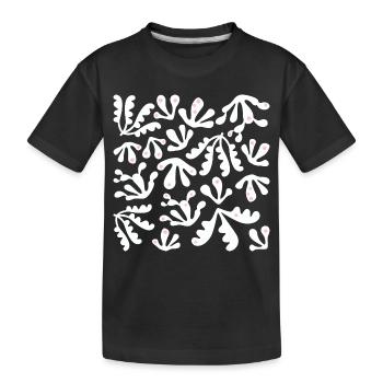Abstrait Corail L Blanc Rose Pois - T-shirt bio Premium Enfant - noir - Devant